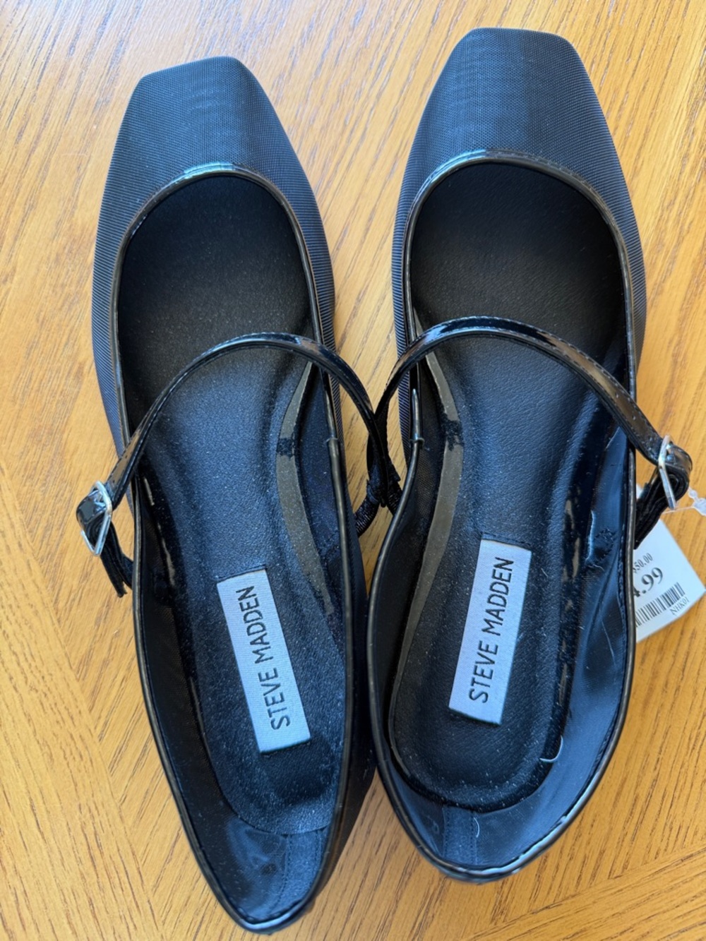 Steve Madden Black Patent Mary Jane Sling Flats